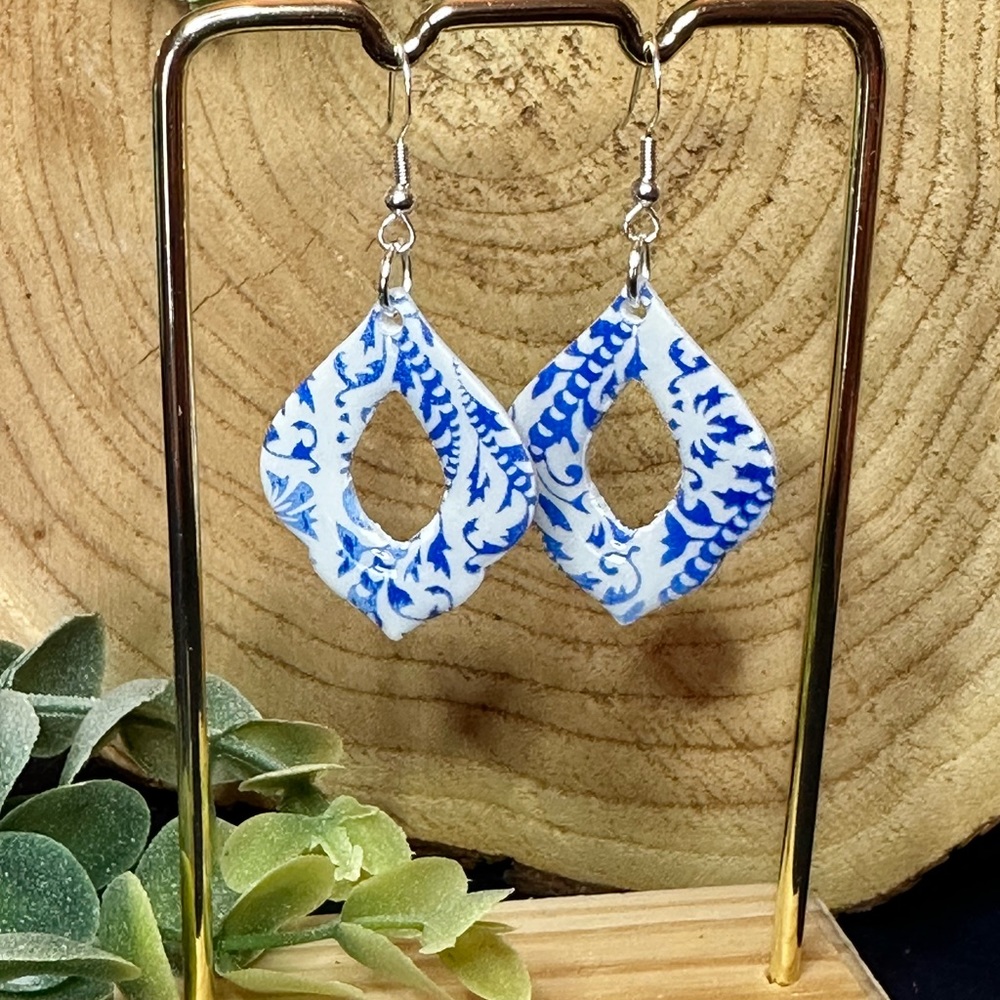 Hand-crafted polymer clay earrings.